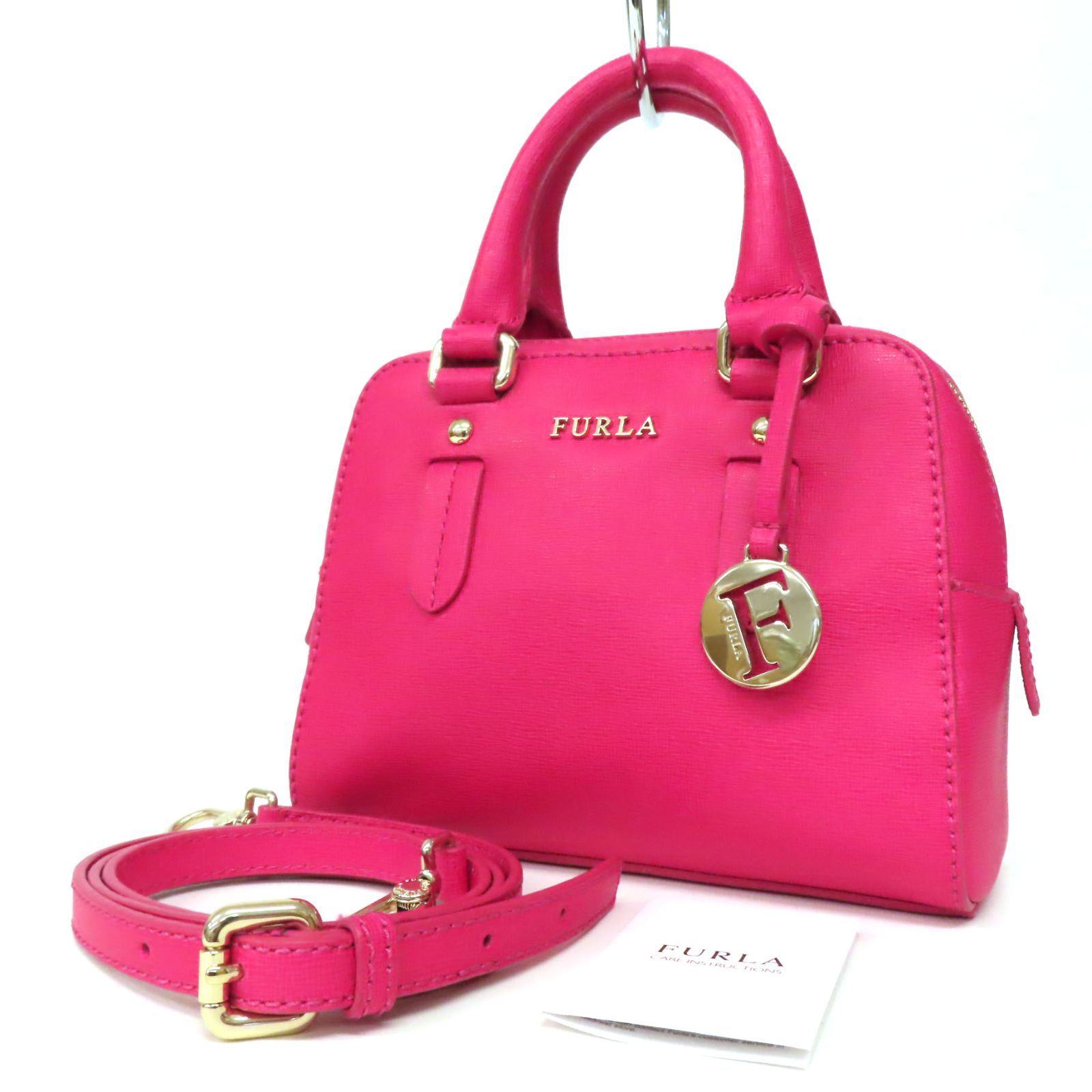 【未使用】フルラ エレナ 2way ショルダーバッグ 黒 チャーム ゴールド金具 NG25044 美品 FURLA フルラ エレナ 2WAY ハンドバッグ ショルダー