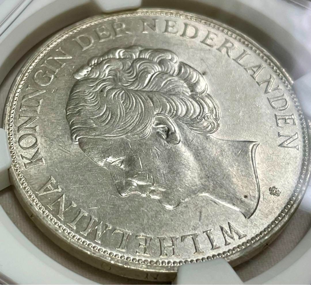 オランダ ウィルヘルミナ女王 2 1/2Gulden 銀貨1939 AU - メルカリ