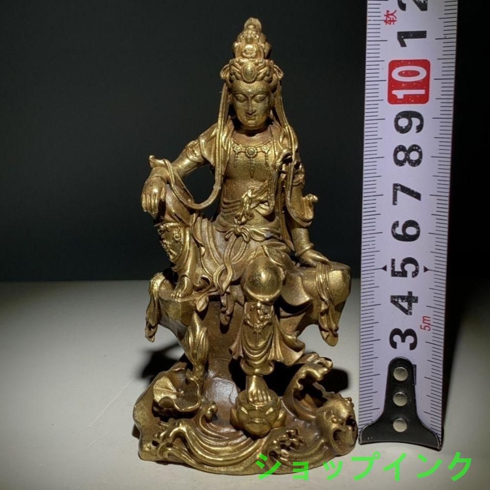 仏教美術 中国  仏像 バックライト観音様 小仏像 銅製 銅器 仏教美術 中国 仏像 水月観音 小仏像 銅製 銅器 - メルカリ