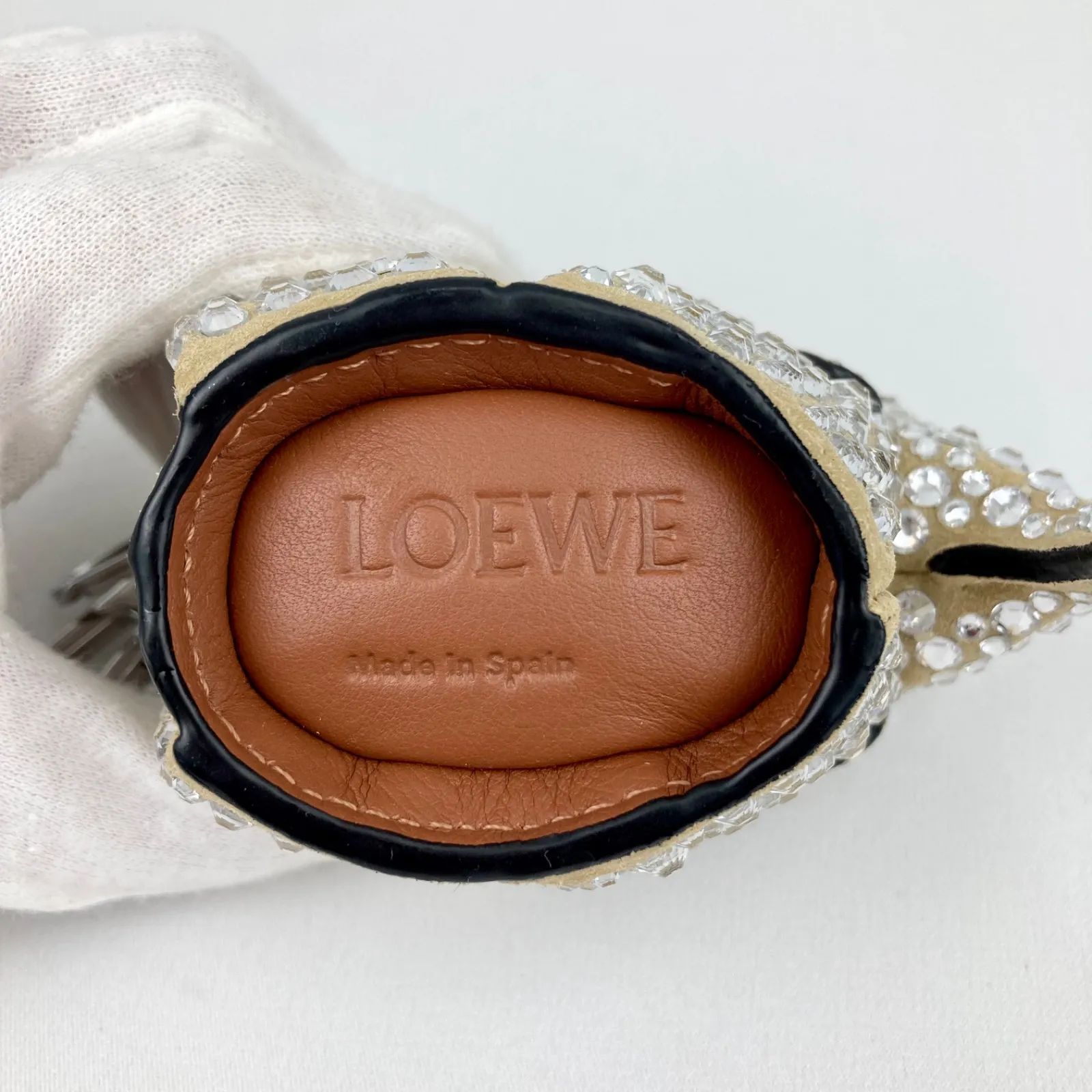 最終値下げ※ LOEWE ロエベ エレファント 象 スエード ラインストーン 