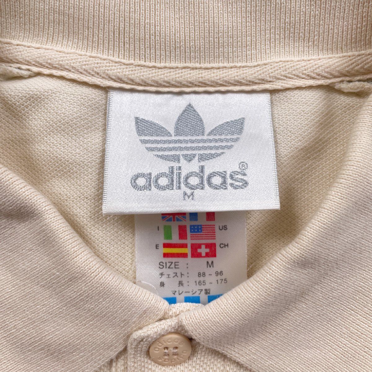adidas アディダス 半袖ポロシャツ ベージュ系 サイズM メンズ 