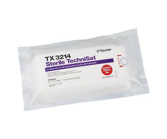 【新品・2営業日で発送】テックスワイプ(Texwipe) 滅菌プリウェットワイパー TechniSat? 50枚入 TX3214 1袋(50枚入)