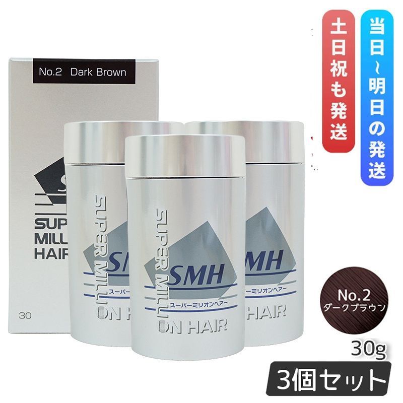 ルアン スーパーミリオンヘアー 30g No.2 ダークブラウン 3個セット 髪 頭 薄毛隠し 分け目 つむじ ボリューム ふりかけ