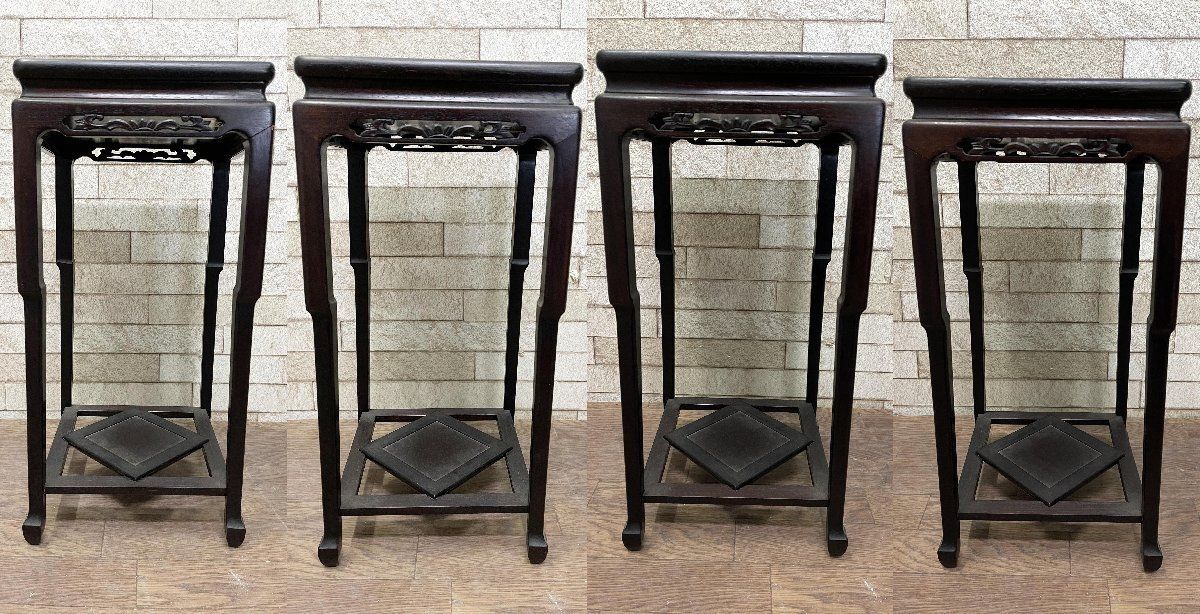 □大阪唐木指物 高嶋作 花台 飾り台 盆栽台 ディスプレイ台