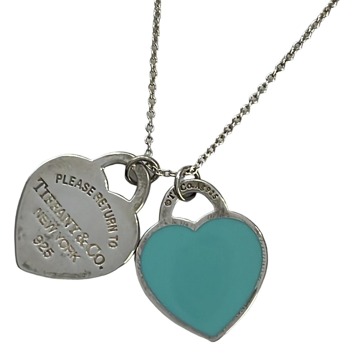 ティファニー　リターントゥ　ダブルハート　ブルー　ネックレス　シルバー TIFFANY&Co. TIFFANY&CO. ティファニー リターントゥ ダブル