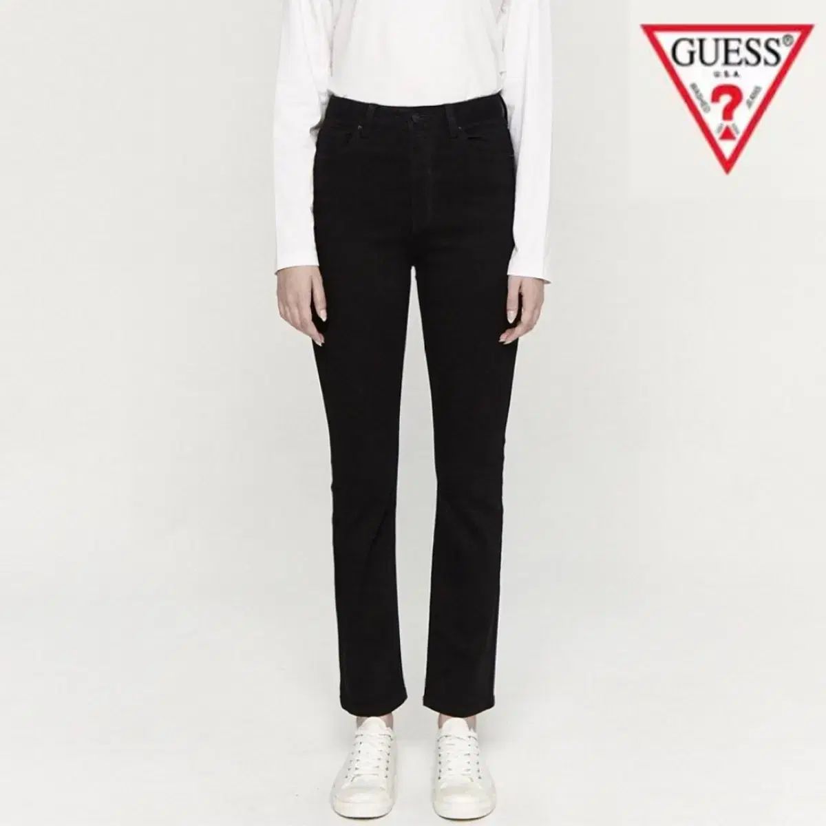 GUESS GUESS ゲス レディース 黒 スリム ストレート パンツ ズボン 28