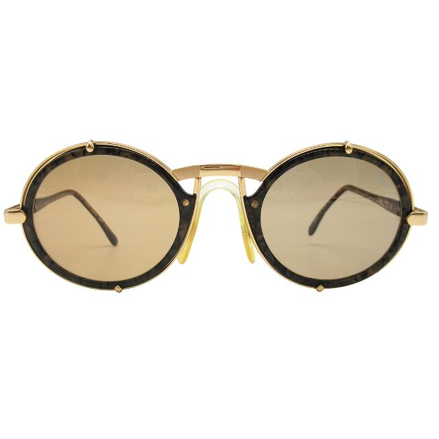 Cazal 644ラウンド型サングラス ゴールド ブラック Cazal 644ラウンド型サングラス ゴールド ブラック CAZAL