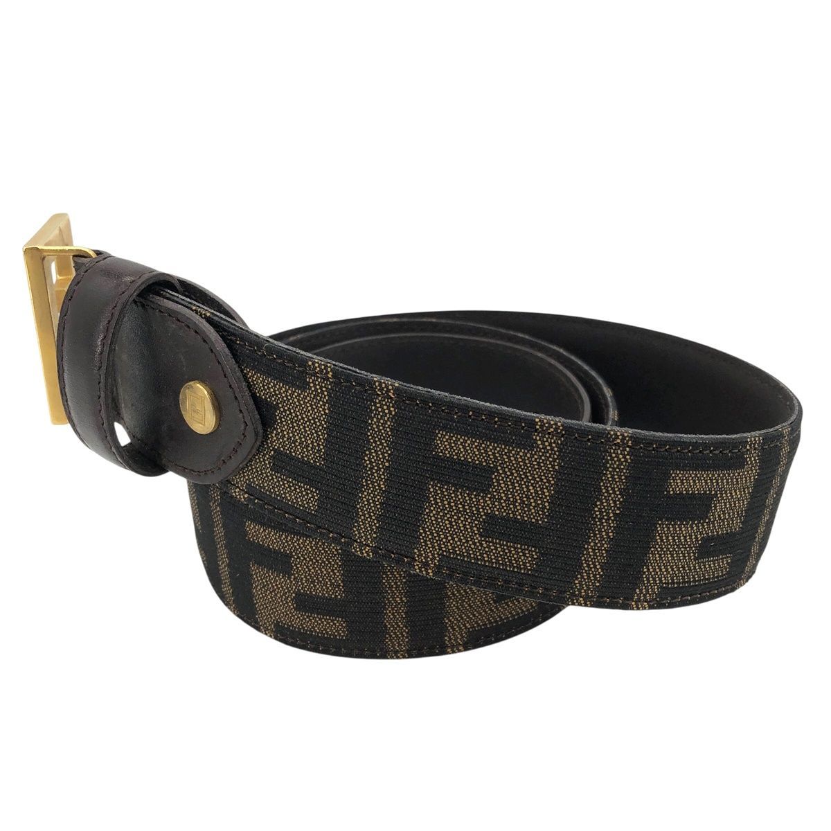 中古】 Fendi フェンディ ズッカ ベルト ゴールド金具 15116/46