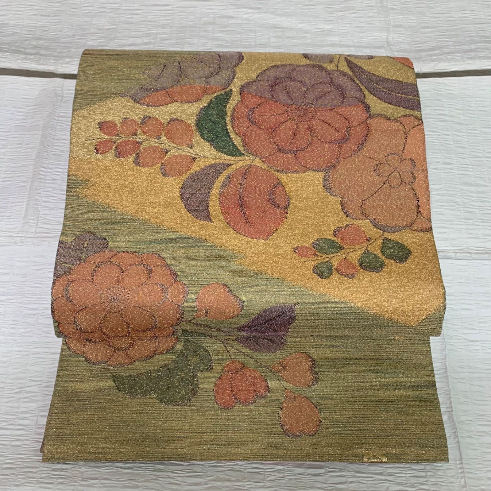 【辻が花】美品　辻ヶ花模様織出し袋帯 花模様織出し袋帯 袋帯 着物 訪問着 辻ヶ花 辻が花 辻ヶ花風 辻が花風