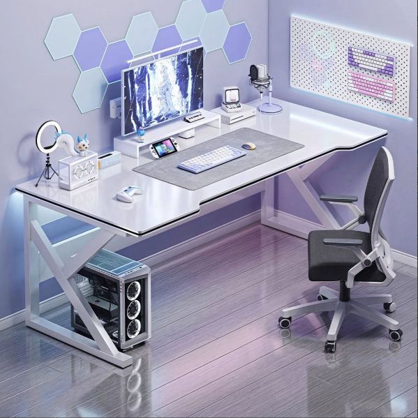 ゲーミングデスク パソコンデスク 幅80 机 配線ホール付き pcデスク 入学式 簡単組み立て 作業 ゲーム 学習用 おしゃれ 組立簡単