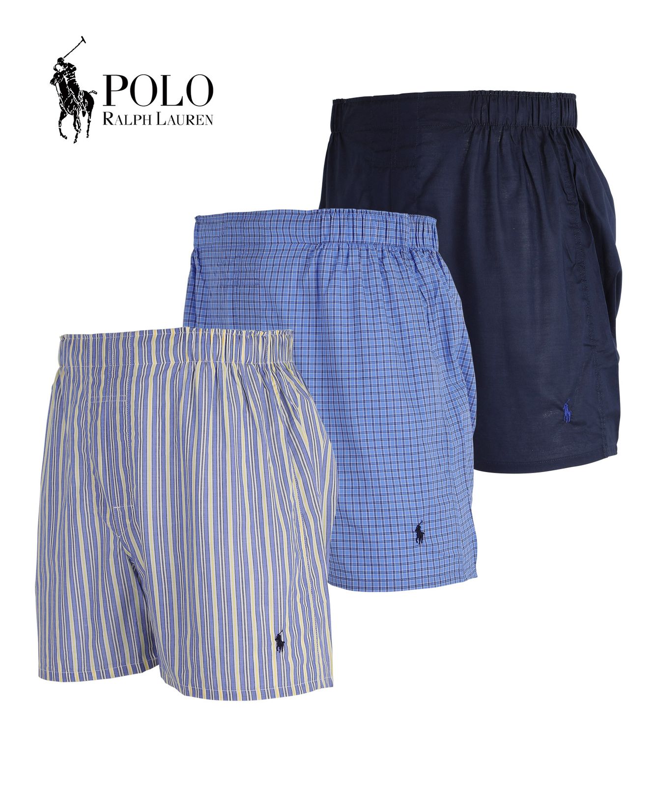 ラルフローレン トランクス メンズ セット 3枚 前開き 下着 polo ralph lauren prl s m l xl ネイビーストライプセット 正規品 新品 男性 p299