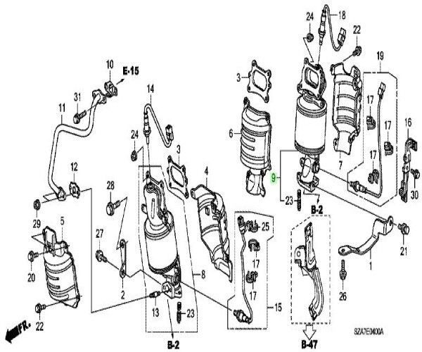 ホンダ 純正 オデッセイ インスパイヤ コンバーターCOMPリヤープライマリー HONDA Odyssey Converter RR Primary 18290-RV0-A00 Ge
