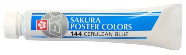 (まとめ）サクラクレパス ポスターカラーEX単色ラミネートチューブ入り（12ml） セルリアンブルー PEW#144 【×100セット】
