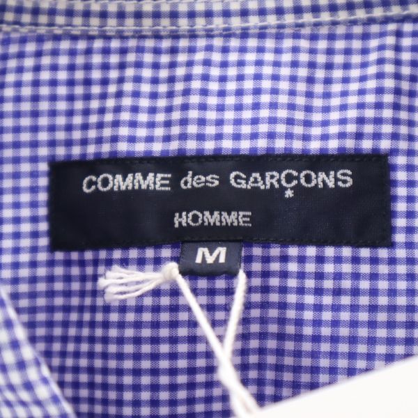 未使用 コムデギャルソンオム 2019年 パッチワーク 長袖 シャツ M ブルー系 COMME des GARCONS HOMME メンズ   【211101】