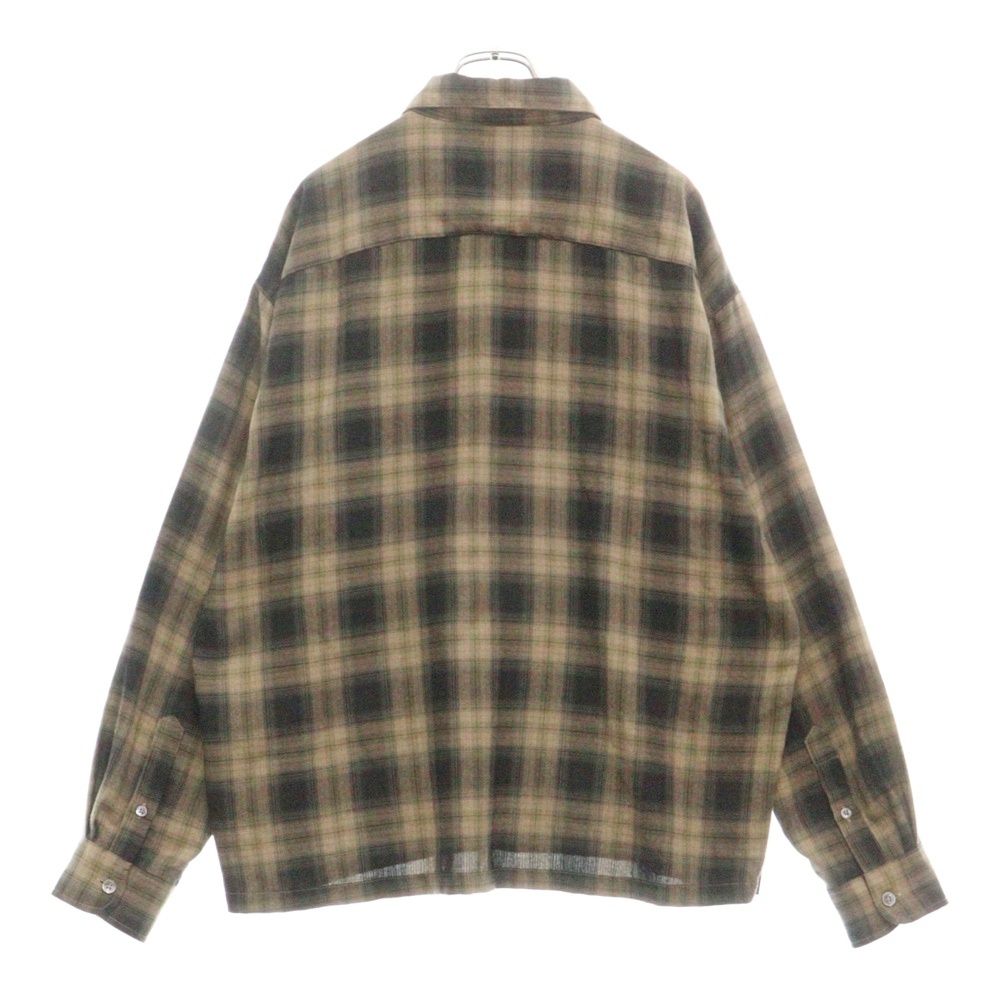 STUSSY / 23SS/MARK PLAID SHIRT/長袖シャツ/M/ポリエステル/BRW/オンブレCK/1110273 STUSSY (ステューシー) 23SS Mark Plaid Shirt プレイドオンブレ