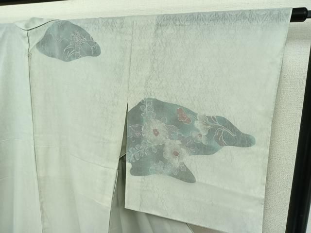 平和屋着物▽訪問着　無双　紗袷　紗×紗　草花文　正絹　逸品　AAAY9432jh 平和屋着物▽訪問着 無双 紗袷 紗×紗 草花文 正絹 逸品 AAAY9432jh