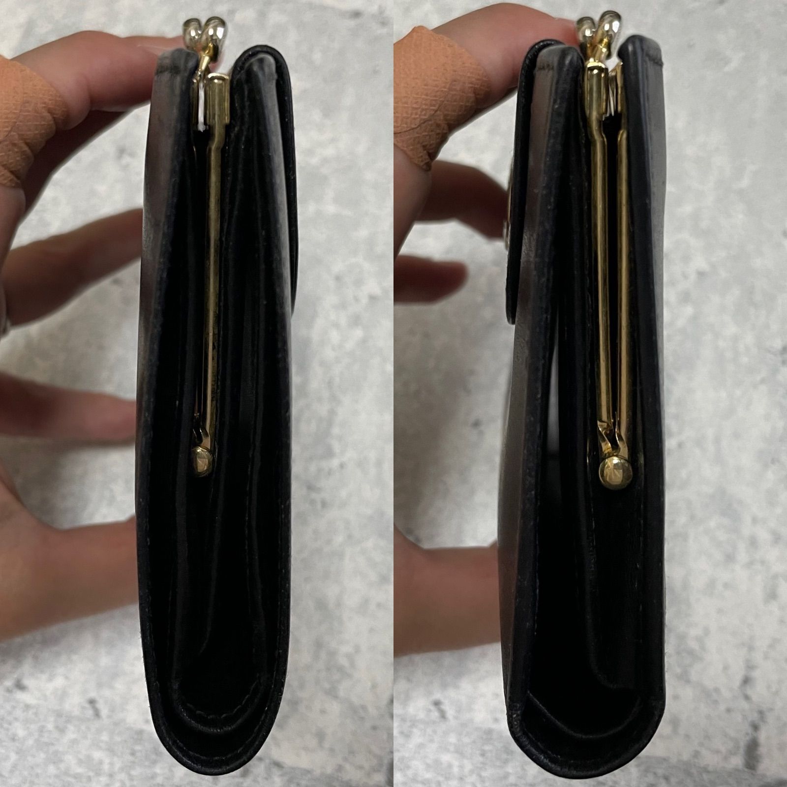 美品 CELINE セリーヌ ラウンドボタン がま口財布　(BLACK) CELINE ラウンドボタン がま口財布 (ブラック) - メルカリ