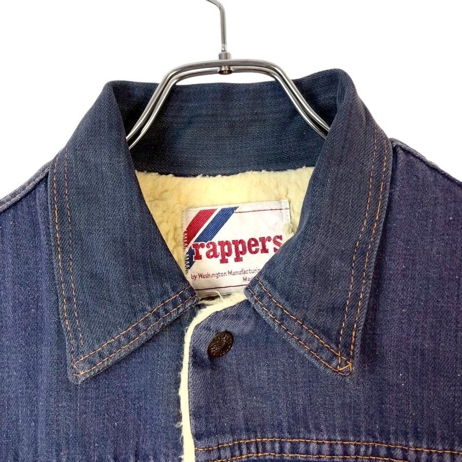 USA製RappersデニムボアジャケットGジャン青ブルーウォッシュド