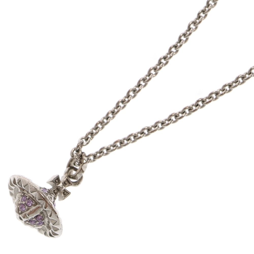 Vivienne Westwood ヴィヴィアンウエストウッド MAYFAIR SMALL ORB メイフェア スモールオーブ チェーンネックレス シルバー パープル 630203EF-02W110