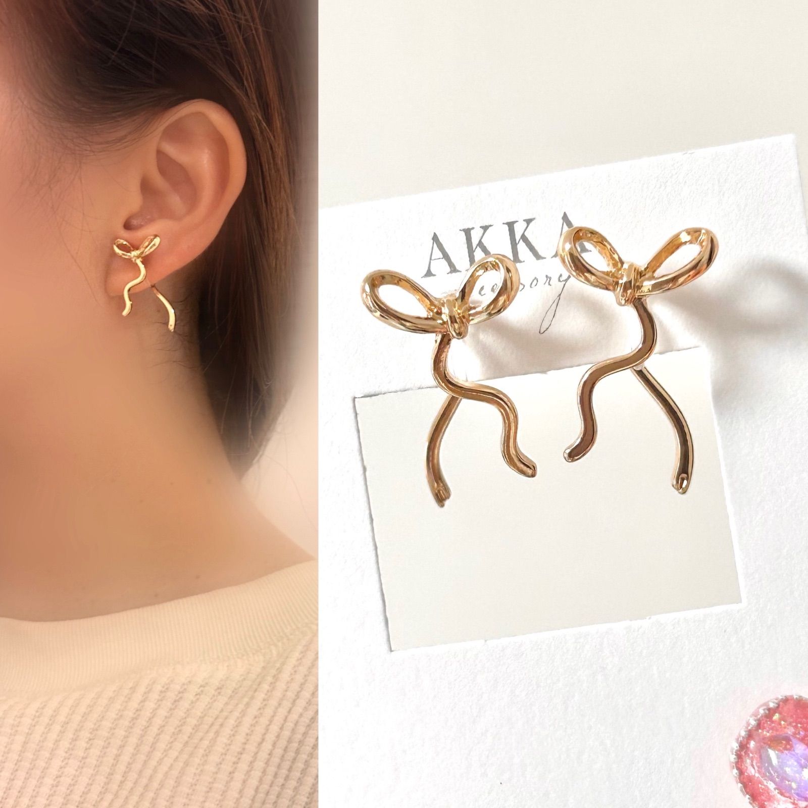 kazy's handmade vintage gold earring イヤリング