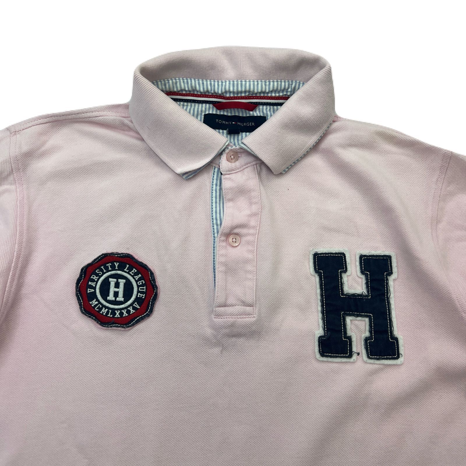TOMMY HILFIGER ポロシャツ メンズ M ピンク 【 刺繍 ワッペン TOMMY HILFIGER ポロシャツ メンズ M ピンク 【 刺繍 ワッペン