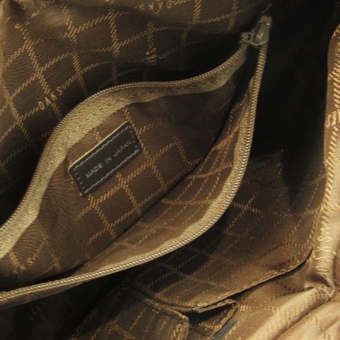 ダックス DAKS ショルダーバッグ キャンバス レザー 革 ロゴ型