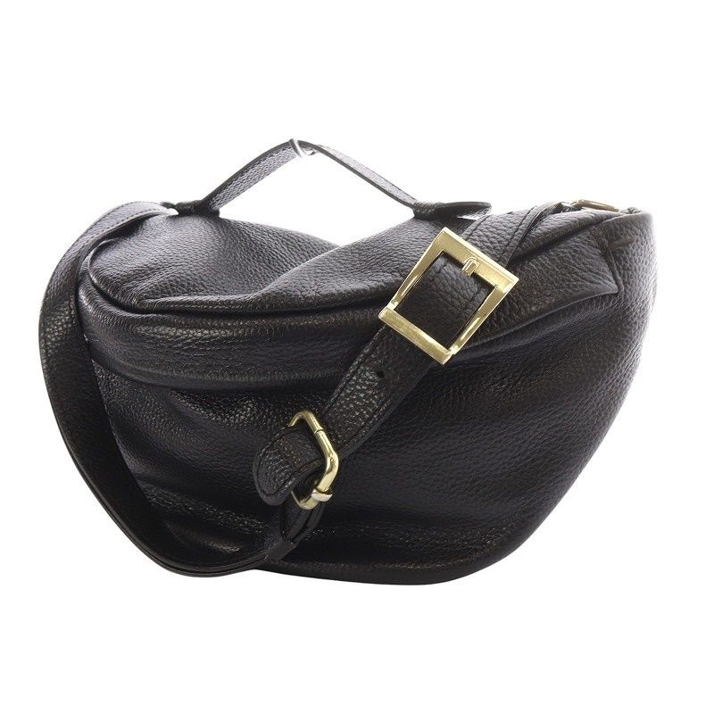 オウレンティ AULENTTI ボディバッグ レザー 黒 ブラック