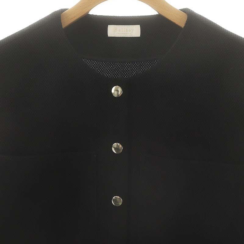 ボールジー BALLSEY トゥモローランド 24SS イギージャージー ショートカーディガン ノーカラー 36 ブラック /DF ■OS レディース ボールジー BALLSEY トゥモローランド 24SS イギージャージー