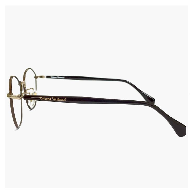 【新品】 ヴィヴィアン ウエストウッド 40-0023 c02 51mm Vivienne Westwood メガネ レディース 眼鏡 女性 40-0023-2 多角形 型 ブラウン ライトゴールド カラー メタル フレーム ダミーレンズ発送 Vivienne Westwood（ヴィヴィアンウエストウッド） ヴィヴィアン