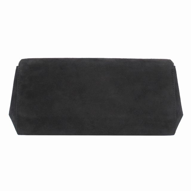 ティファニー TIFFANY - CO. Tロゴ クラッチ バッグ スエードレザー ゴールド金具 黒 ブラック レディース メンズ ユニセックス ８