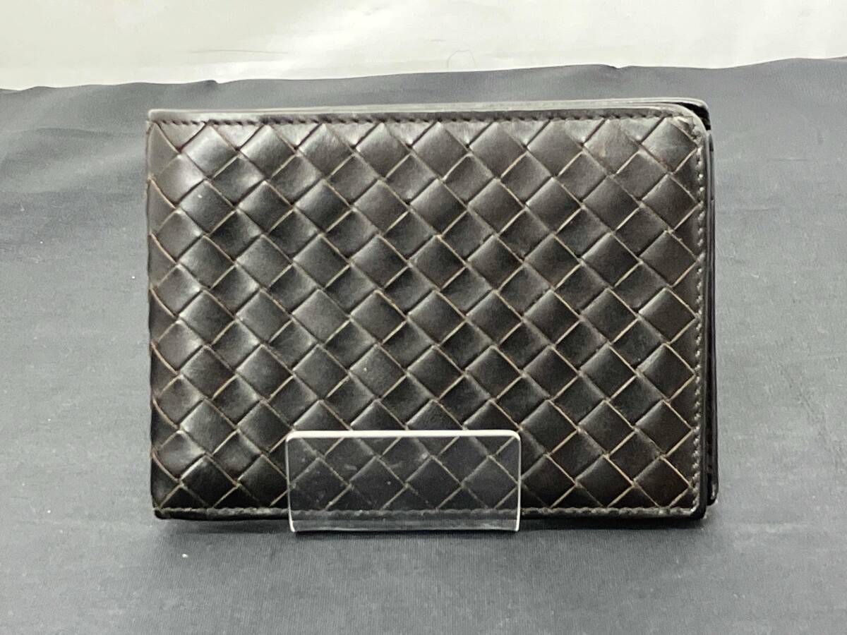 BOTTEGA VENETA ボッテガヴェネタ イントレチャート 二つ折り 2つ折財布 財布 ウォレット レザー 革財布 ブラック系
