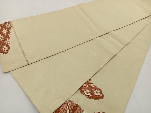 平和屋着物◎太鼓柄袋帯 綴れ 雲取り双鶴花菱文 金糸 正絹 逸品