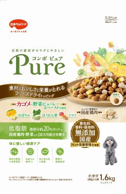 同梱不可 8個セット 日本ペットフード コンボ ピュア ドッグ 低脂肪 1.6kg