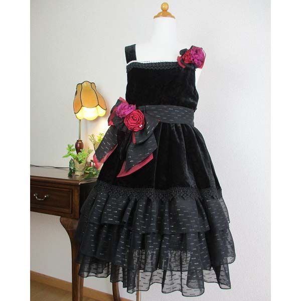 組曲 ブルーミングフラワードレス 150 サックスブルー 発表会