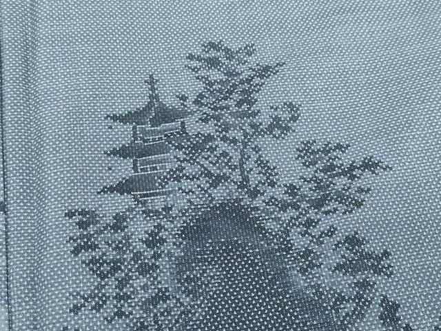 平和屋着物○本場大島紬 訪問着 9マルキ 風景草木文 総絣 正絹 逸品  