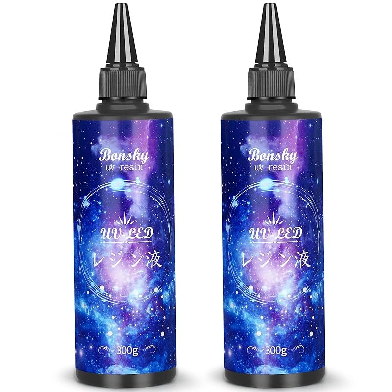 Bonsky レジン液 UV/LED対応レジン液 大容量600g ハードタイプ成形 UVレジン液DIY手作り装飾急速に硬化 低アレルギー性 1