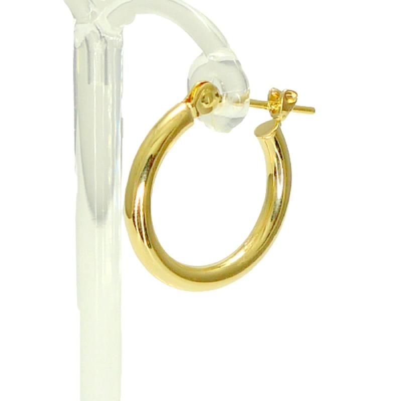 TRIDEA JEWELRY 18金 フープ ピアス 幅3mm 外径35mm イエロー