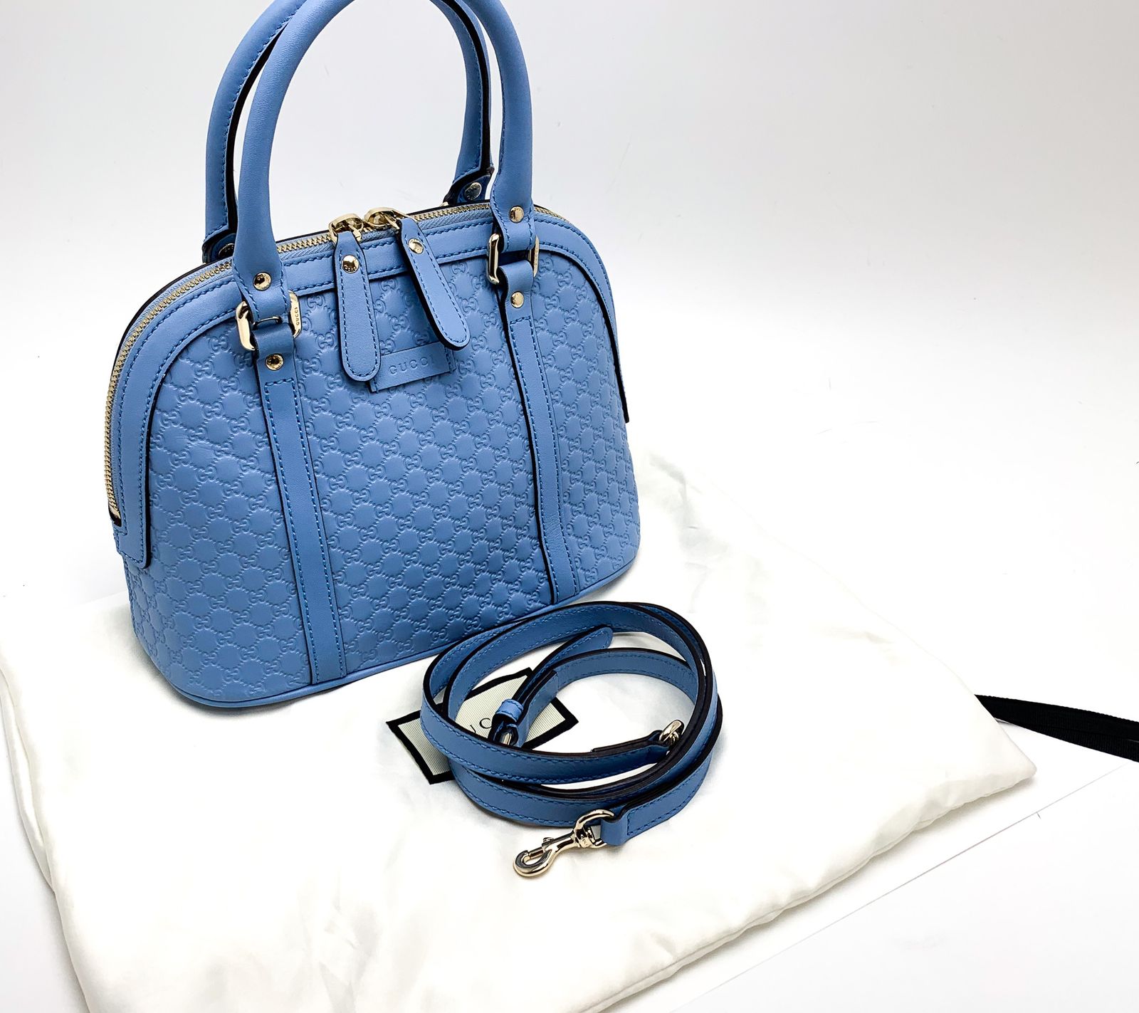 GUCCI グッチ マイクログッチ シマ ブルー 449654 ハンドバック