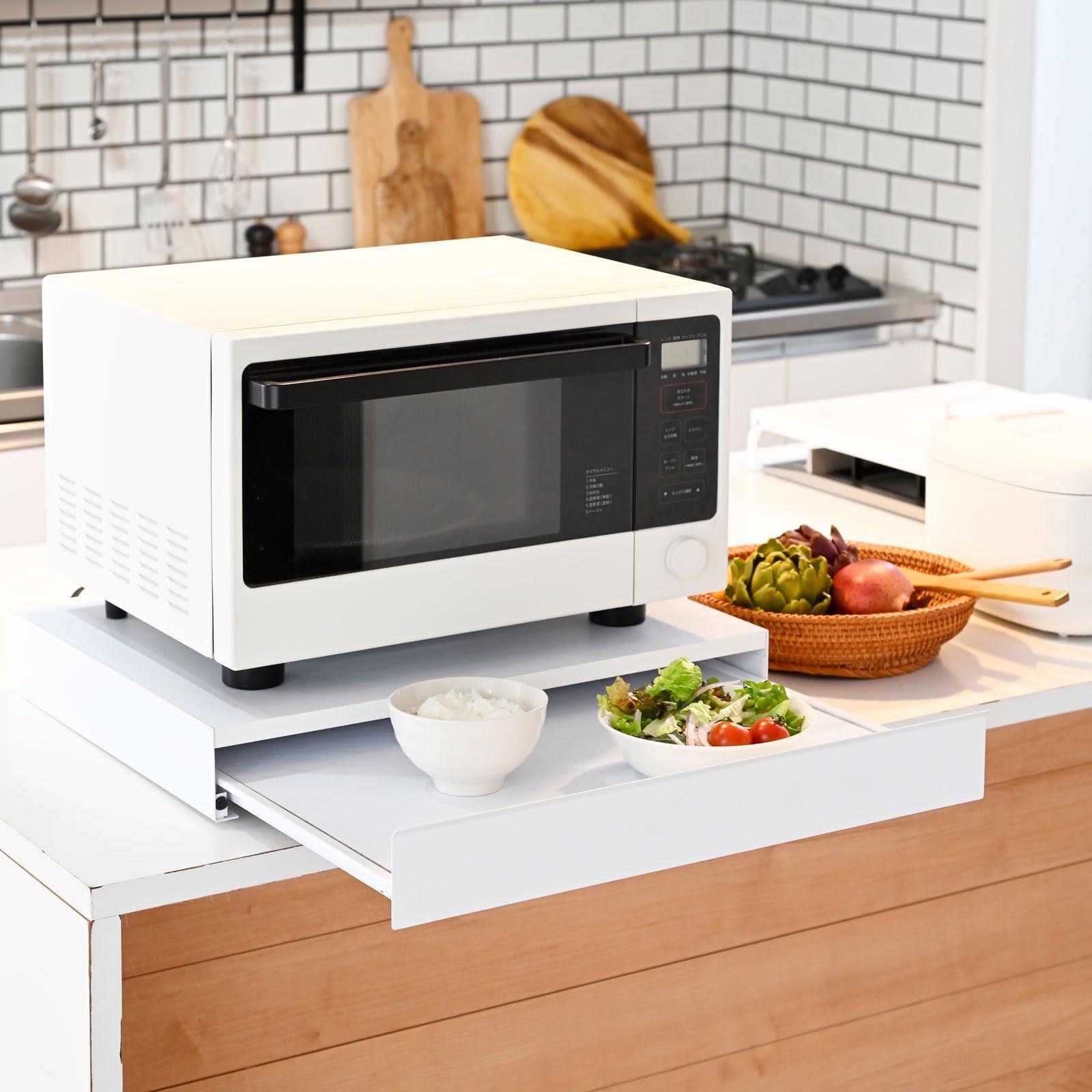 キッチン収納 【特価】[山善] レンジ下 スライドテーブル 1段 家電下 