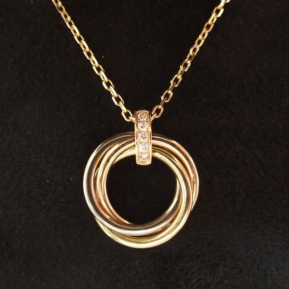 m001 D カルティエ トリニティ ネックレス 5Pダイヤ 750 箱/商品明細/証明書付 Cartier Trinity Necklace  B7058700 ホワイト/イエロー/ピンクゴールド - メルカリ