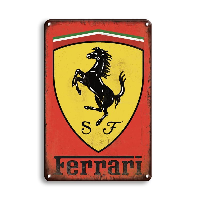 フェラーリ　ブリキ　看板　ヴィンテージ Amazon.co.jp: ブリキ看板 20 30㎝ FERRARI フェラーリ ガレージ