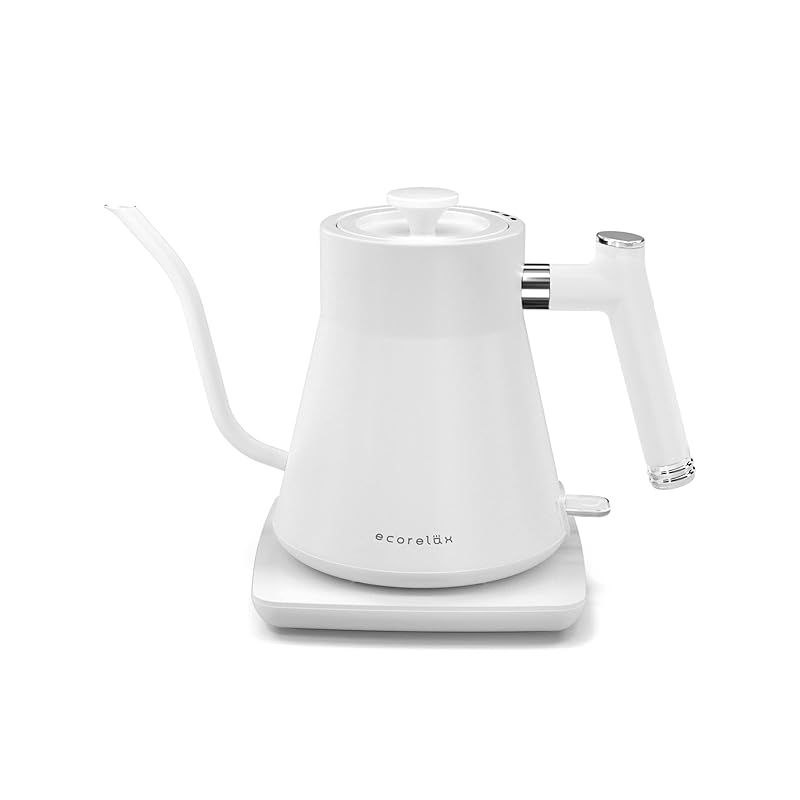 ECORELAX 電気ケトル 小型 0.8L 電気ポット ケトル 電気 ポット 電気コーヒーケトル コーヒーポット ドリップケトル 電気ポット 小型 細口ケトル 湯沸かしポット 湯沸かしケトル ヤカン クッキングケトル 電子ケトル ちょこっと家電 1200 0