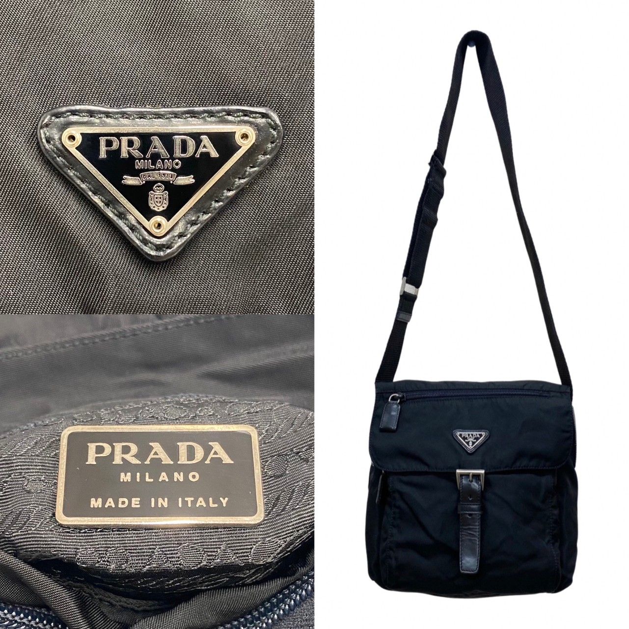 配送日指定可 極 美品 カード付 PRADA プラダ 三角ロゴ ナイロン