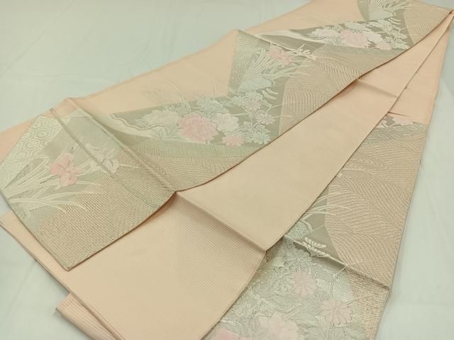 ⑥⑤⑨夏帯 プラチナ 菱吉祥文 袋帯 正絹 ⑥⑤⑨夏帯 プラチナ 菱吉祥文 袋帯 正絹 - メルカリ