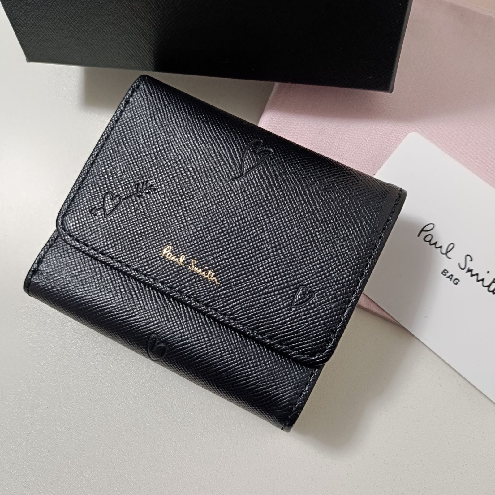 ポールスミス がま口 三つ折り財布 ブラック