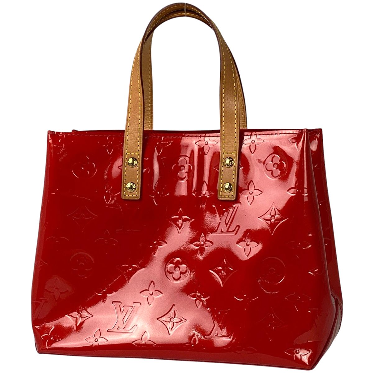 ルイ ヴィトン Louis Vuitton リード PM トートバッグ エナメル パテント ハンドバッグ モノグラムヴェルニ ルージュ レッド M91088 レディース