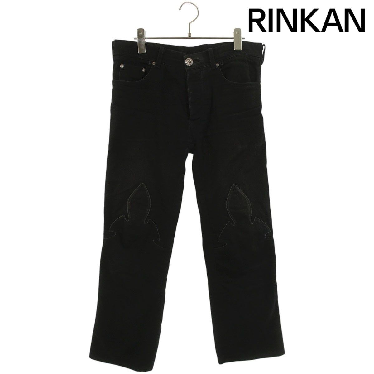 クロムハーツ DNM PANTS BLK 旧式 フ ニーステッチデニムパンツ メンズ 30インチ