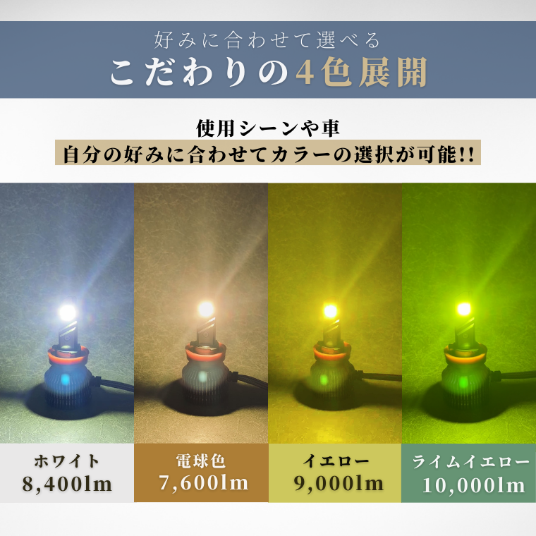 H1 LED フォグランプ バルブ ホワイト イエロー ライムイエロー 電球色 9000lm 車検対応 12V 車専用 輸入車 対応 左右分2個入り レジェンダリーシリーズ LEDヘッドライト エフシーエル 【fcl. 直営店】