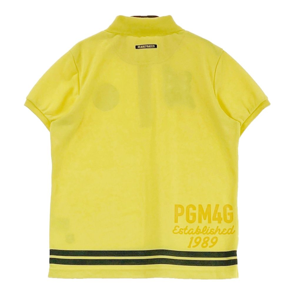 coco 中古 ピージージー PGG レディース 半袖ポロシャツ 1(M) イエロー パーリーゲイツ シリコンロゴ 速乾 中古 レディース ピージージー PGG 半袖ポロシャツ 1(M