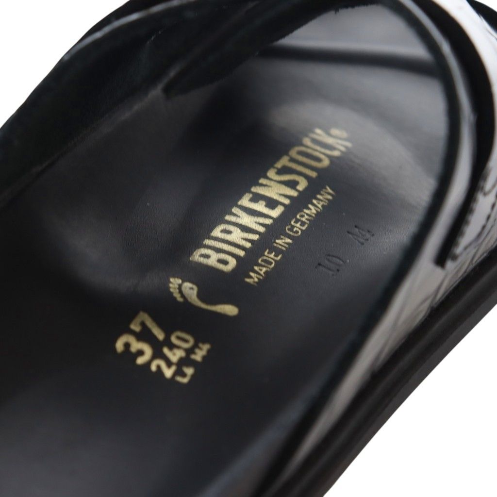 品質が完璧、値段が激安！ ビルケンシュトック BIRKENSTOCK 25SS ユナイテッドアローズ別注 ST BARTHS サンダル クロコ型押し 37 24.0cm 黒 ブラック AQ OS 鮮やかな